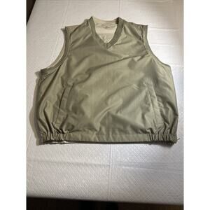 Dockers Golf Sleeveless Vest Jacket Green‎ Beige Reversible Mens XL Side Zip
